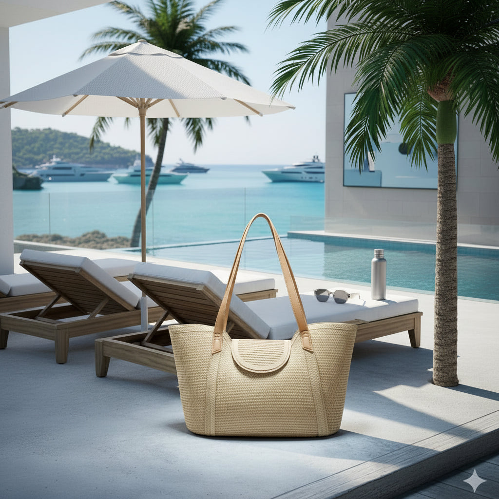 ToteBag rafia beige minimal